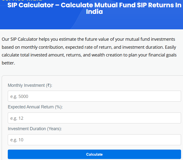 SIP Calculator Telugu